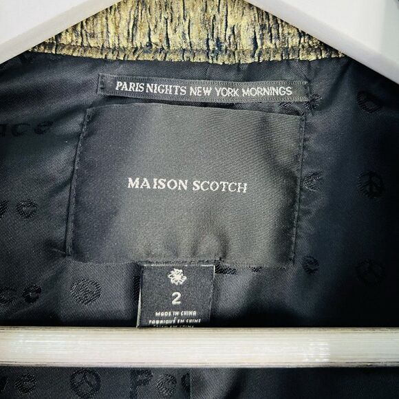 Maison Scotch Metallic Gold Collarless Blazer - Picture 3 of 6